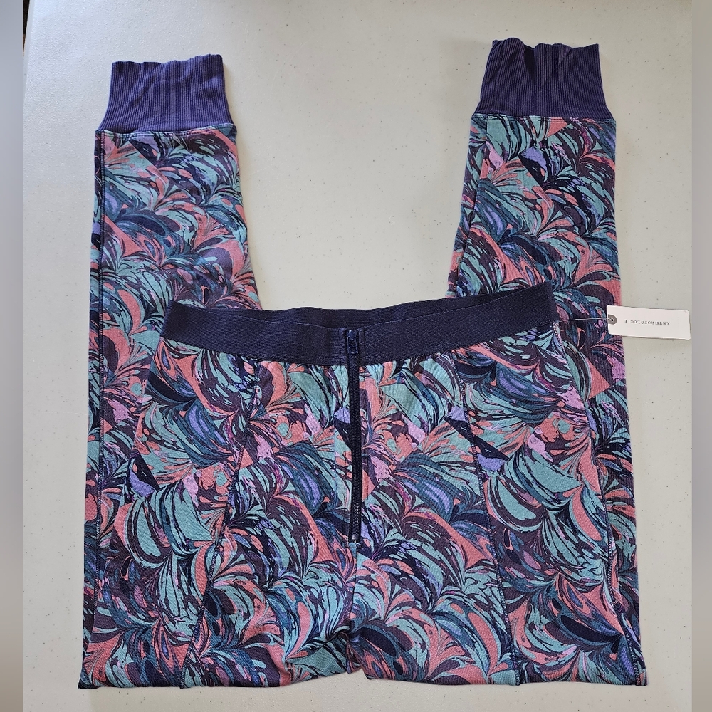 Anthropologie Samia Printed Zip Up Jogger Pant NWT Medium - Picture 2 of 6